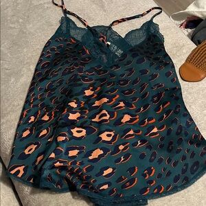 Lovestitch Teal and Orange Lace Cami